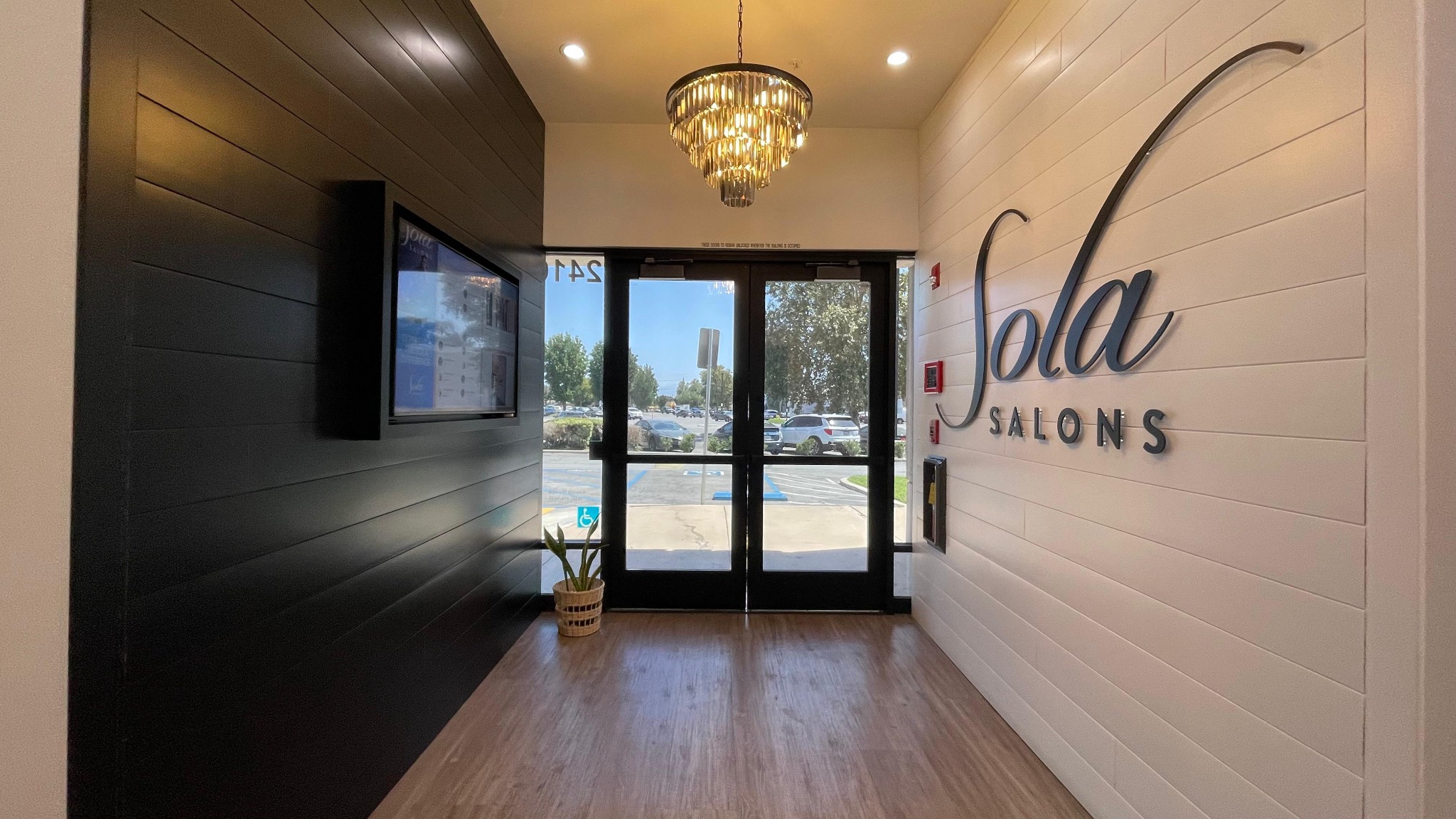 Sola Salons entrance lobby in Ontario, California